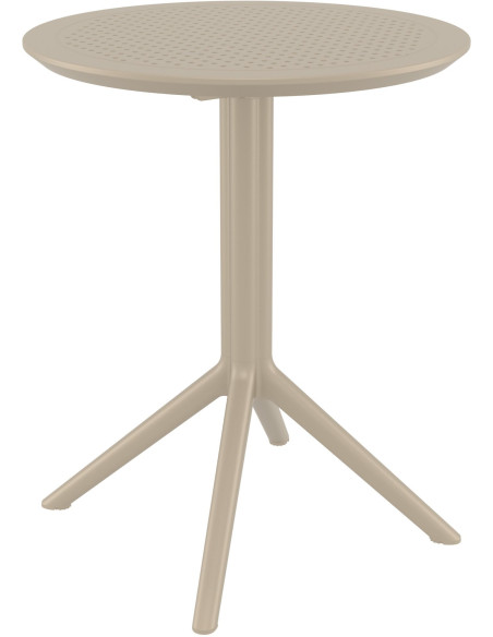 Table extérieure pliante Ronde 2 personnes en Polypropylène Taupe Walna - 1