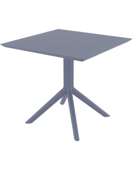 Table extérieure pliante Carrée 4 personnes en Polypropylène Gris foncé Walna - 1