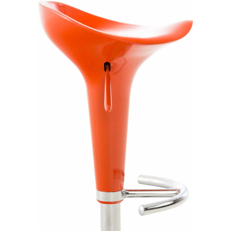 Tabouret de bar design rétro en Polypropylène Orange Métal Argenté Brillant Bellano - 4