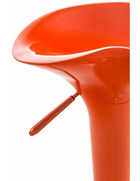 Tabouret de bar design rétro en Polypropylène Orange Métal Argenté Brillant Bellano - 6