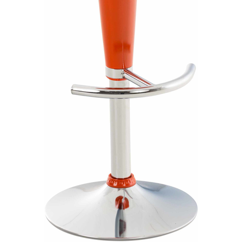 Tabouret de bar design rétro en Polypropylène Orange Métal Argenté Brillant Bellano - 7