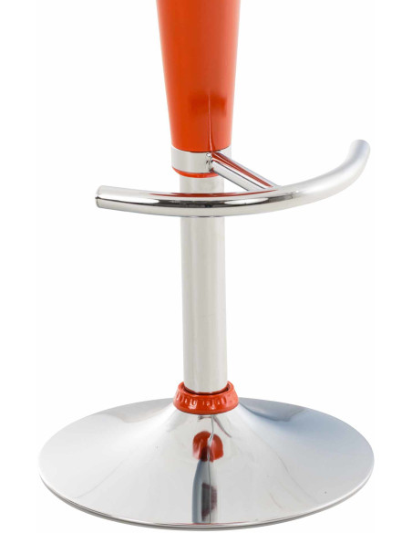 Tabouret de bar design rétro en Polypropylène Orange Métal Argenté Brillant Bellano - 7