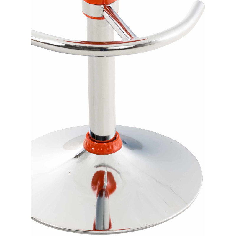 Tabouret de bar design rétro en Polypropylène Orange Métal Argenté Brillant Bellano - 8