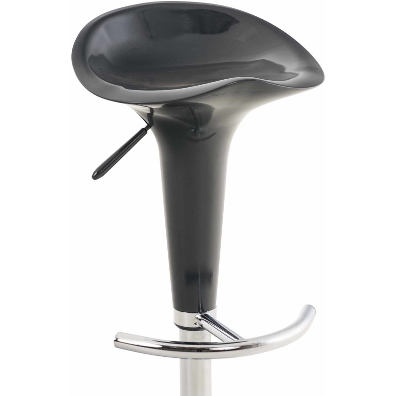 Tabouret de bar design rétro en Polypropylène Gris Métal Argenté Brillant Bellano - 2