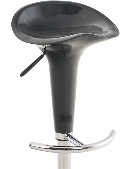 Tabouret de bar design rétro en Polypropylène Gris Métal Argenté Brillant Bellano - 2