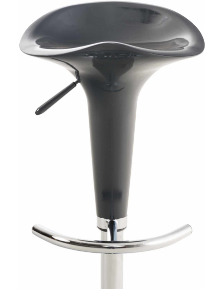 Tabouret de bar design rétro en Polypropylène Gris Métal Argenté Brillant Bellano - 3