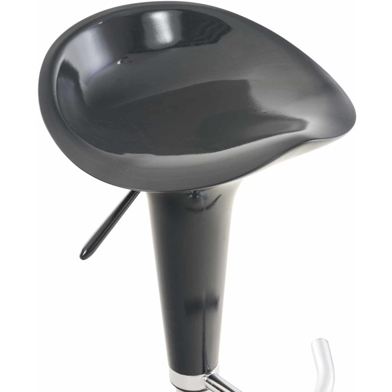 Tabouret de bar design rétro en Polypropylène Gris Métal Argenté Brillant Bellano - 5