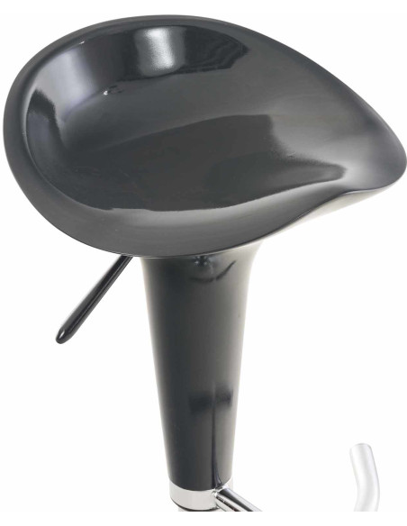 Tabouret de bar design rétro en Polypropylène Gris Métal Argenté Brillant Bellano - 5