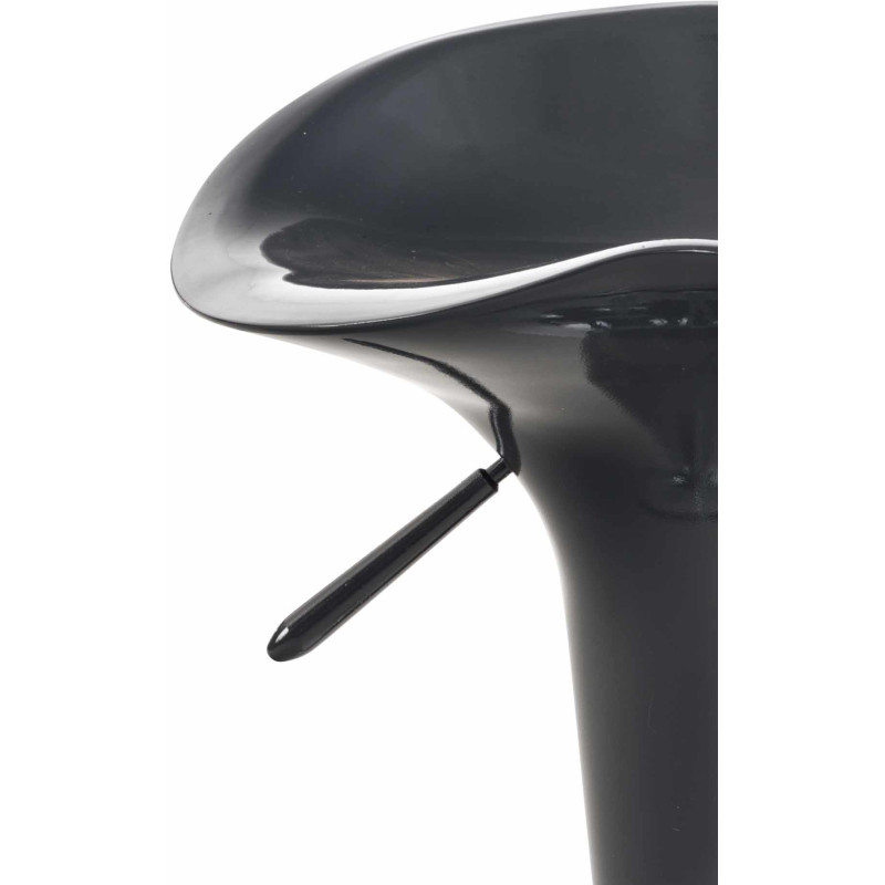 Tabouret de bar design rétro en Polypropylène Gris Métal Argenté Brillant Bellano - 6