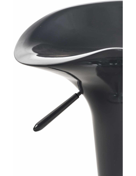 Tabouret de bar design rétro en Polypropylène Gris Métal Argenté Brillant Bellano - 6