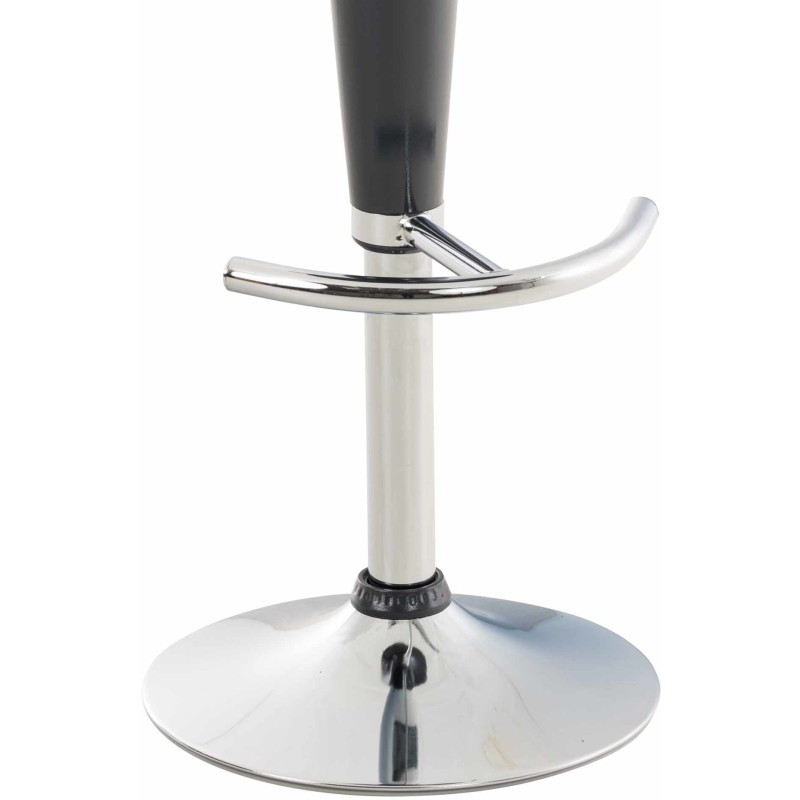 Tabouret de bar design rétro en Polypropylène Gris Métal Argenté Brillant Bellano - 7