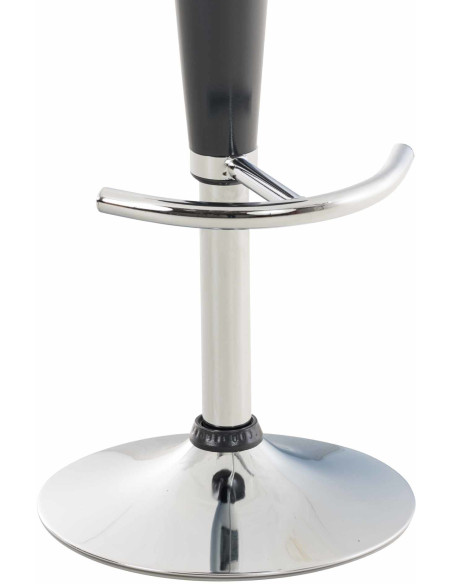 Tabouret de bar design rétro en Polypropylène Gris Métal Argenté Brillant Bellano - 7
