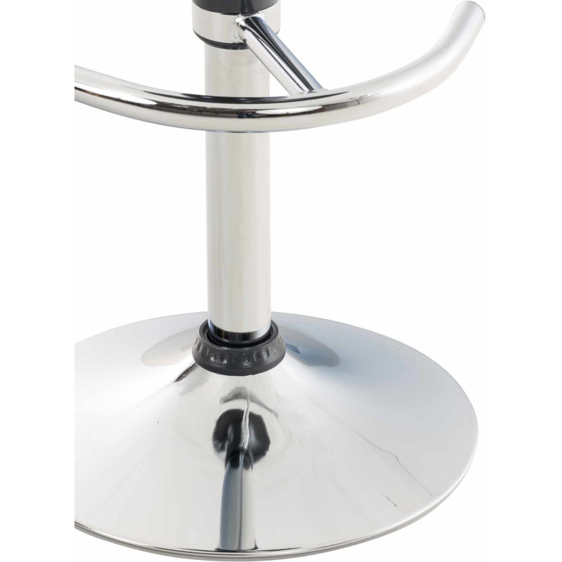 Tabouret de bar design rétro en Polypropylène Gris Métal Argenté Brillant Bellano - 8