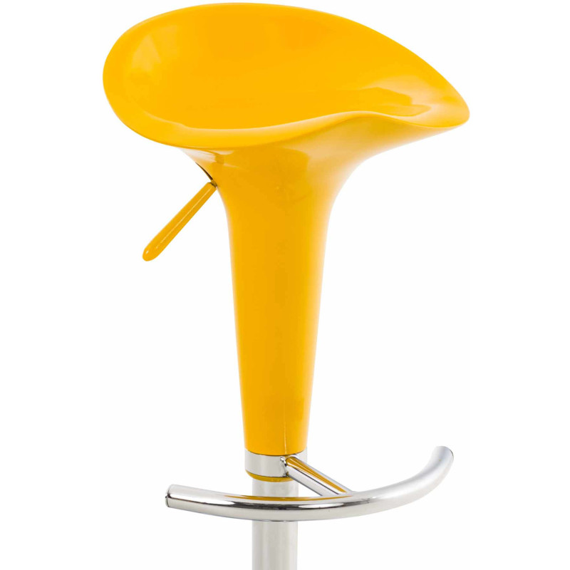 Tabouret de bar design rétro en Polypropylène Jaune Métal Argenté Brillant Bellano - 2