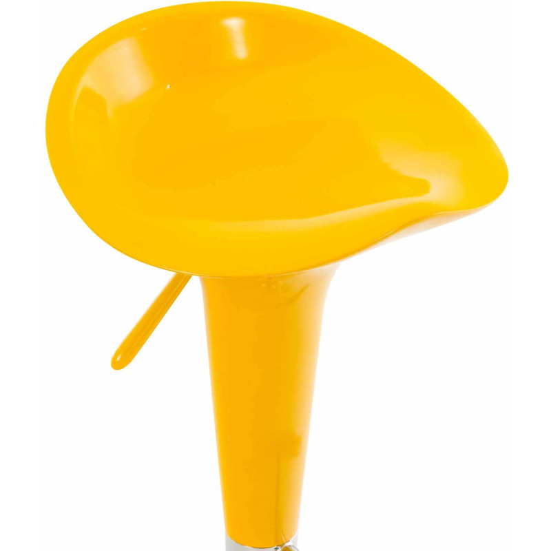 Tabouret de bar design rétro en Polypropylène Jaune Métal Argenté Brillant Bellano - 5