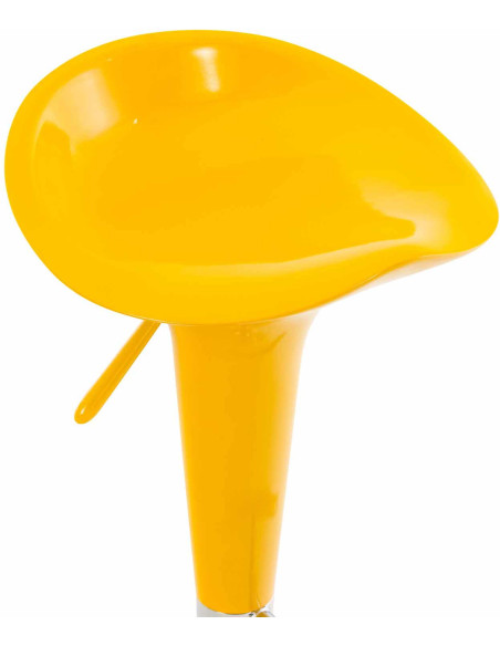 Tabouret de bar design rétro en Polypropylène Jaune Métal Argenté Brillant Bellano - 5