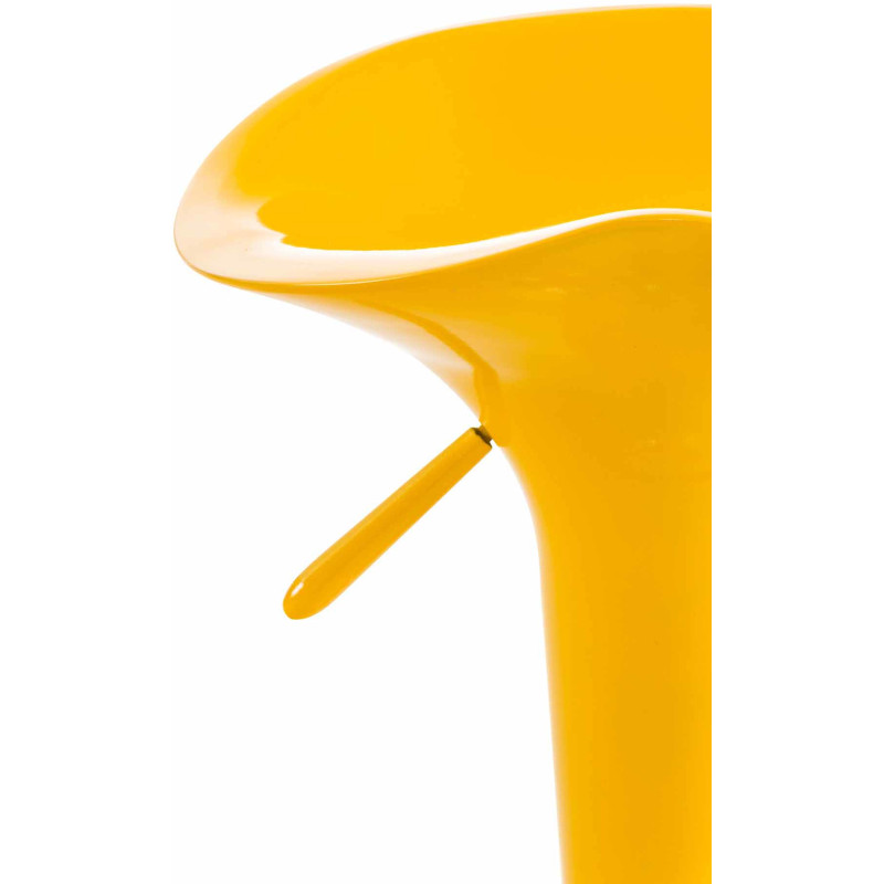 Tabouret de bar design rétro en Polypropylène Jaune Métal Argenté Brillant Bellano - 6