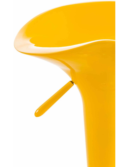 Tabouret de bar design rétro en Polypropylène Jaune Métal Argenté Brillant Bellano - 6
