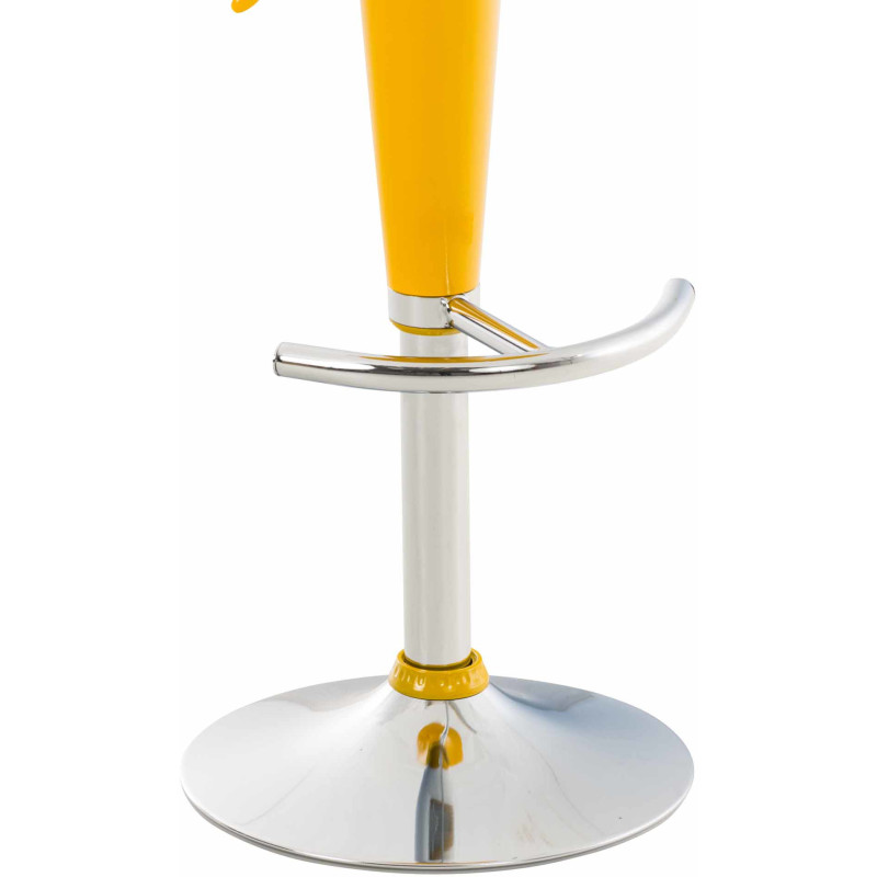 Tabouret de bar design rétro en Polypropylène Jaune Métal Argenté Brillant Bellano - 7