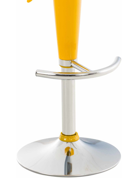 Tabouret de bar design rétro en Polypropylène Jaune Métal Argenté Brillant Bellano - 7