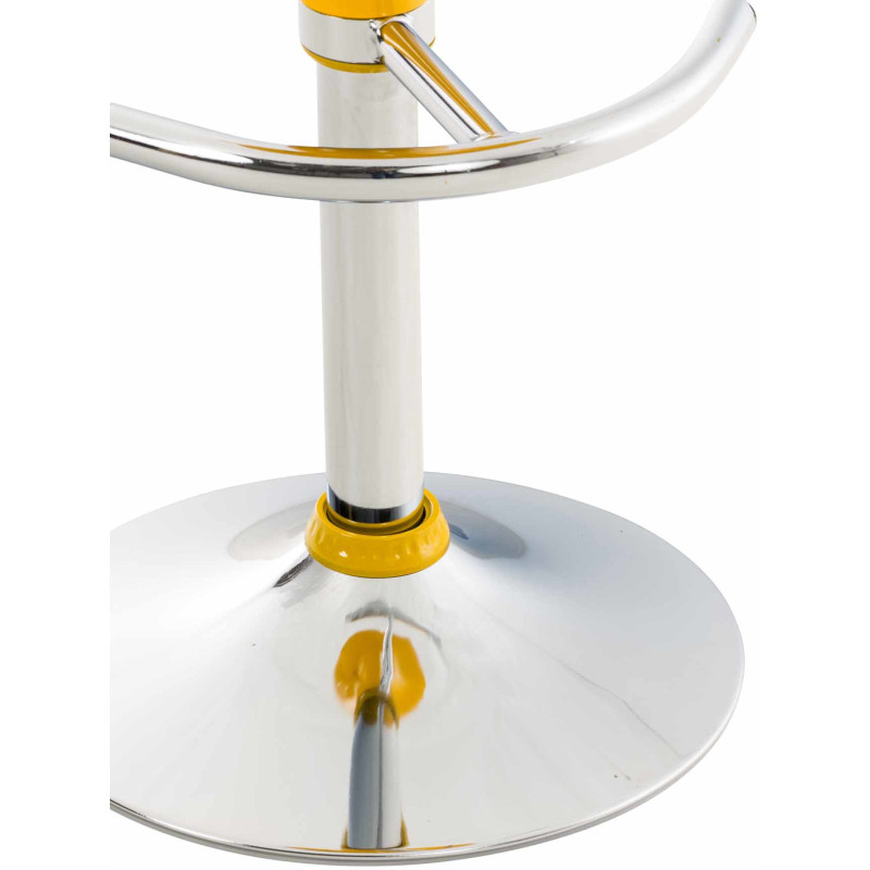 Tabouret de bar design rétro en Polypropylène Jaune Métal Argenté Brillant Bellano - 8