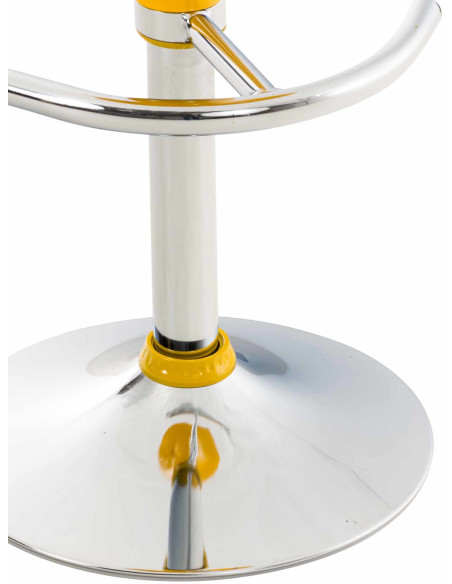 Tabouret de bar design rétro en Polypropylène Jaune Métal Argenté Brillant Bellano - 8