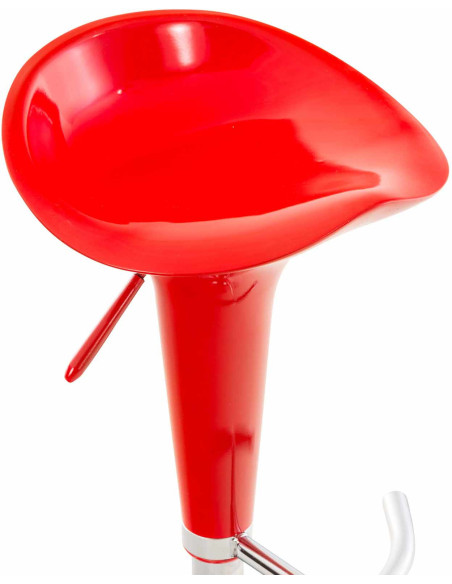 Tabouret de bar design rétro en Polypropylène Rouge Métal Argenté Brillant Bellano - 5