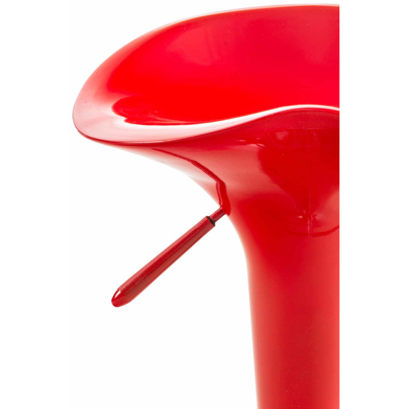 Tabouret de bar design rétro en Polypropylène Rouge Métal Argenté Brillant Bellano - 6
