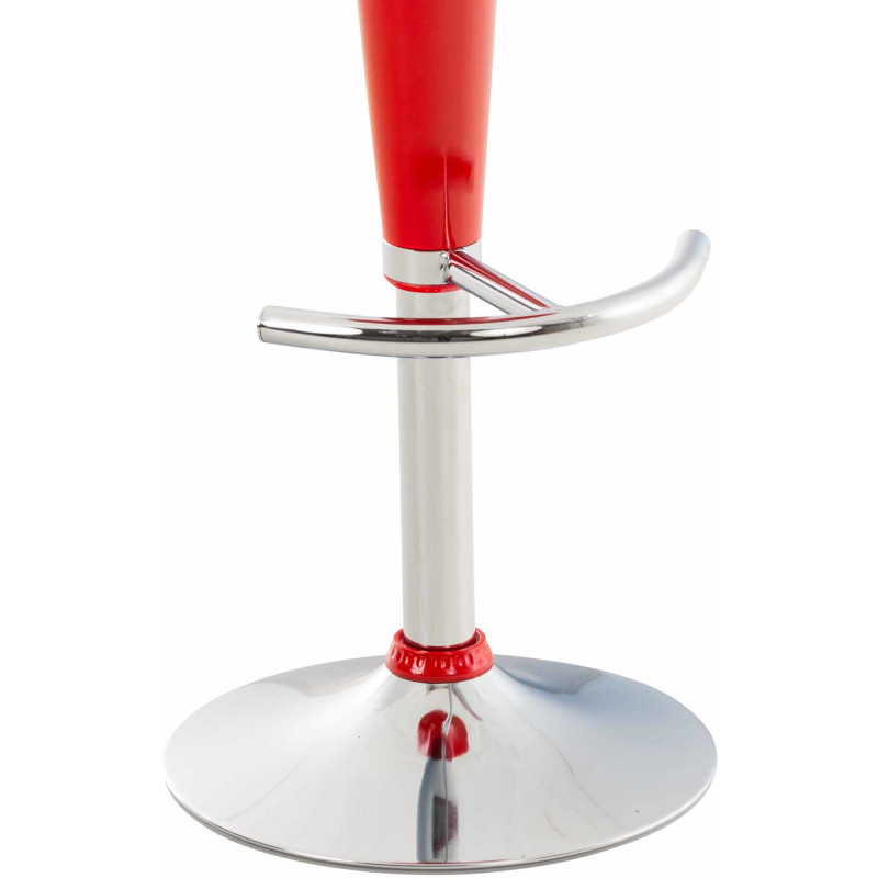 Tabouret de bar design rétro en Polypropylène Rouge Métal Argenté Brillant Bellano - 7