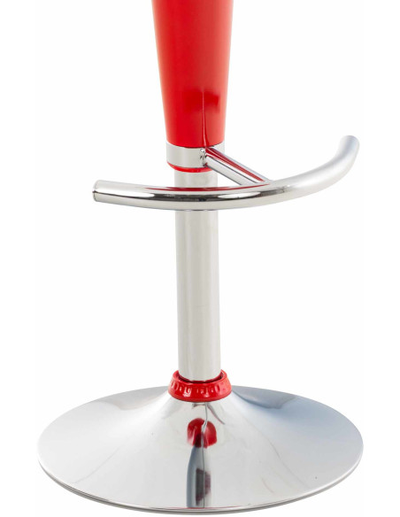Tabouret de bar design rétro en Polypropylène Rouge Métal Argenté Brillant Bellano - 7