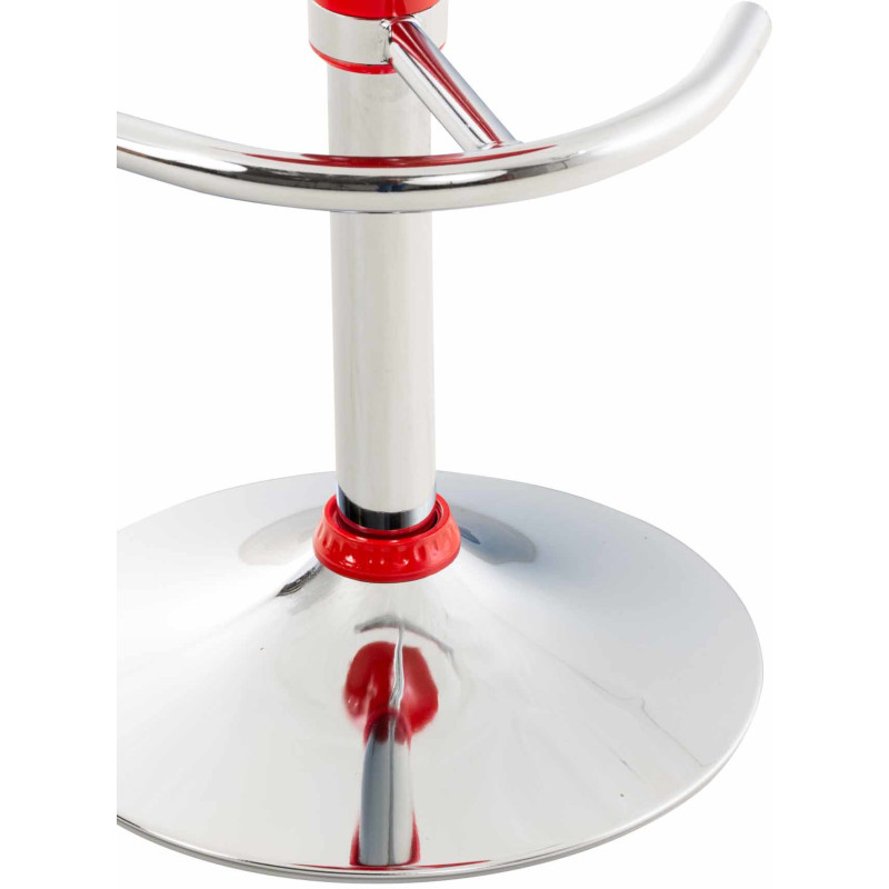 Tabouret de bar design rétro en Polypropylène Rouge Métal Argenté Brillant Bellano - 8
