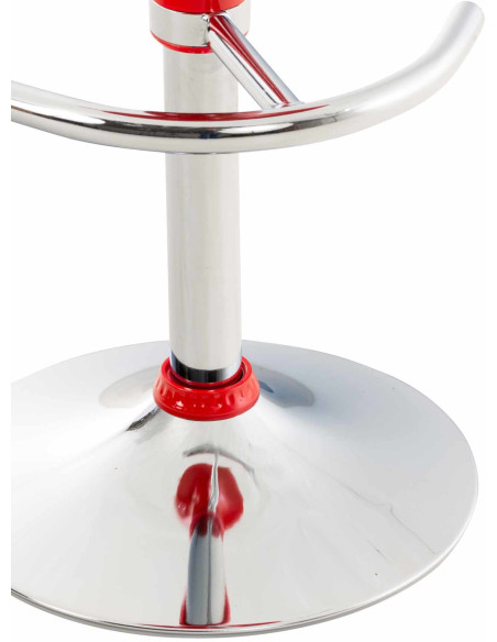 Tabouret de bar design rétro en Polypropylène Rouge Métal Argenté Brillant Bellano - 8
