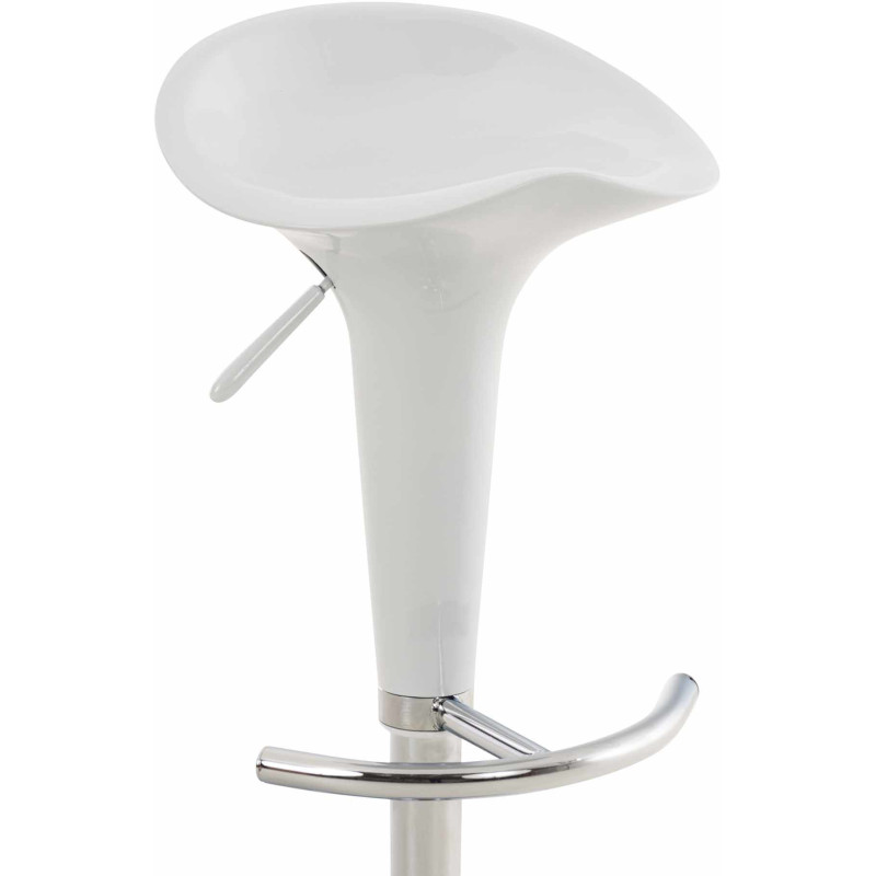 Tabouret de bar design rétro en Polypropylène Blanc Métal Argenté Brillant Bellano - 2