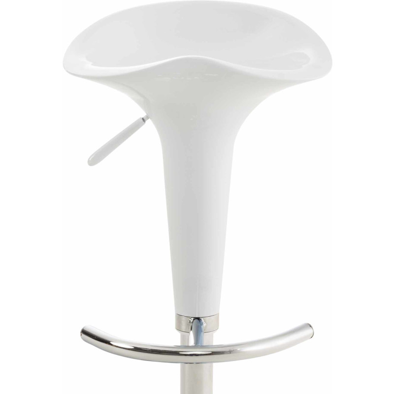 Tabouret de bar design rétro en Polypropylène Blanc Métal Argenté Brillant Bellano - 3
