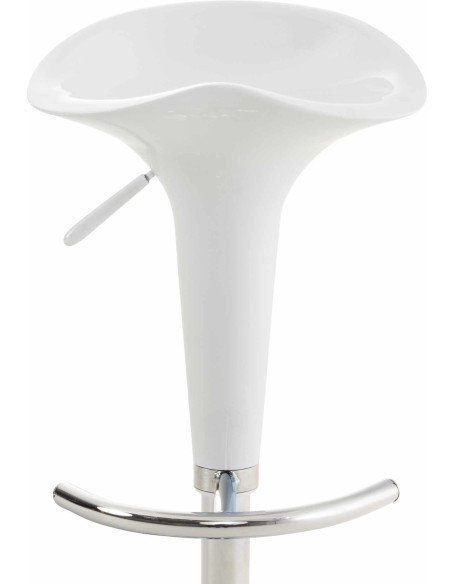 Tabouret de bar design rétro en Polypropylène Blanc Métal Argenté Brillant Bellano - 3