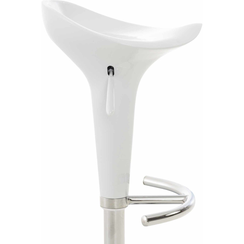 Tabouret de bar design rétro en Polypropylène Blanc Métal Argenté Brillant Bellano - 4