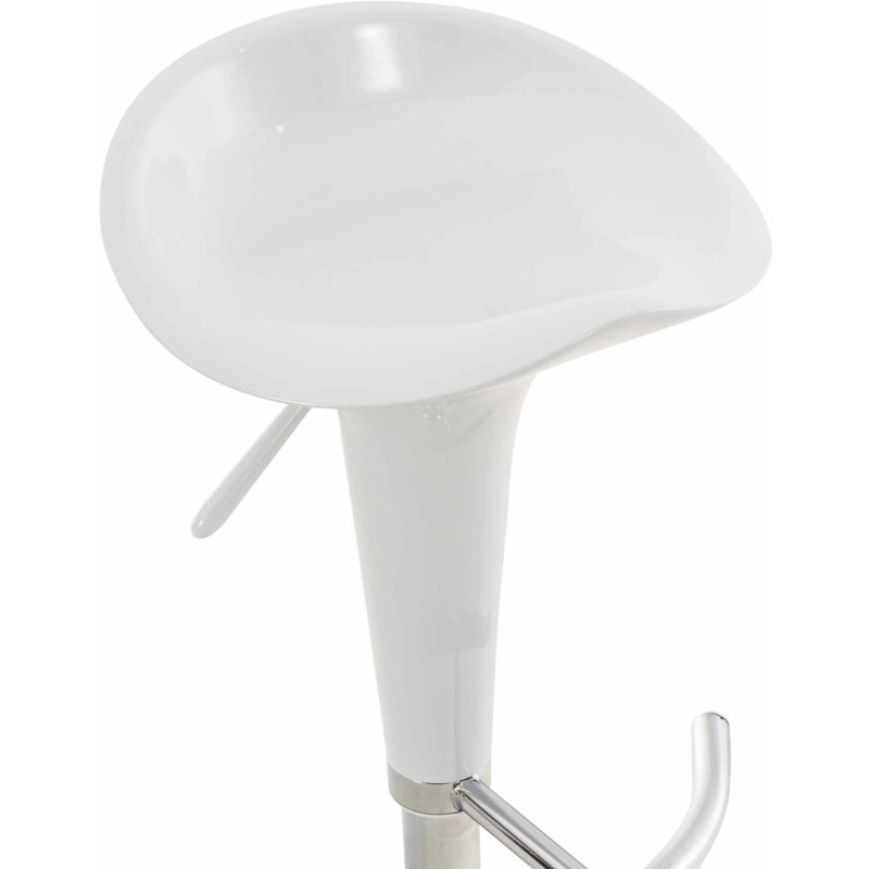 Tabouret de bar design rétro en Polypropylène Blanc Métal Argenté Brillant Bellano - 5
