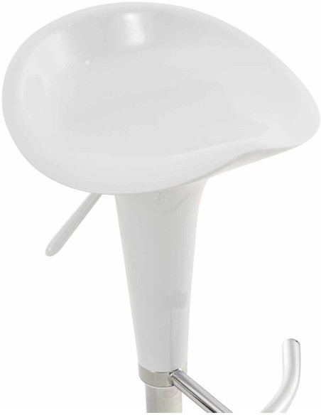 Tabouret de bar design rétro en Polypropylène Blanc Métal Argenté Brillant Bellano - 5