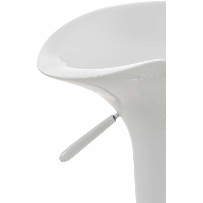 Tabouret de bar design rétro en Polypropylène Blanc Métal Argenté Brillant Bellano - 6