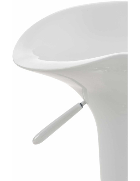 Tabouret de bar design rétro en Polypropylène Blanc Métal Argenté Brillant Bellano - 6
