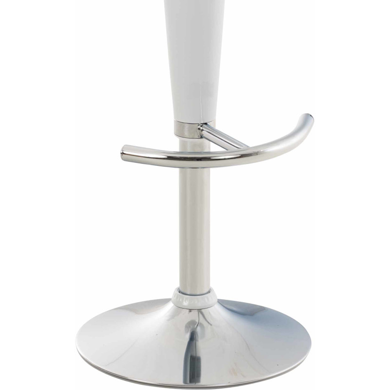 Tabouret de bar design rétro en Polypropylène Blanc Métal Argenté Brillant Bellano - 7