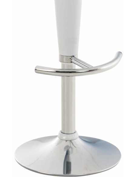 Tabouret de bar design rétro en Polypropylène Blanc Métal Argenté Brillant Bellano - 7