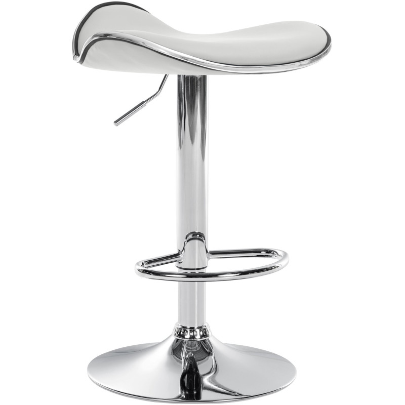 Tabouret de bar moderne en Polyuréthane Blanc Métal Argenté Brillant Capano - 2
