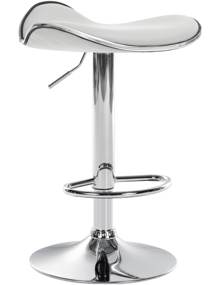 Tabouret de bar moderne en Polyuréthane Blanc Métal Argenté Brillant Capano - 2