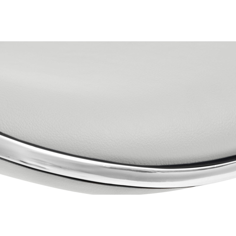 Tabouret de bar moderne en Polyuréthane Blanc Métal Argenté Brillant Capano - 3