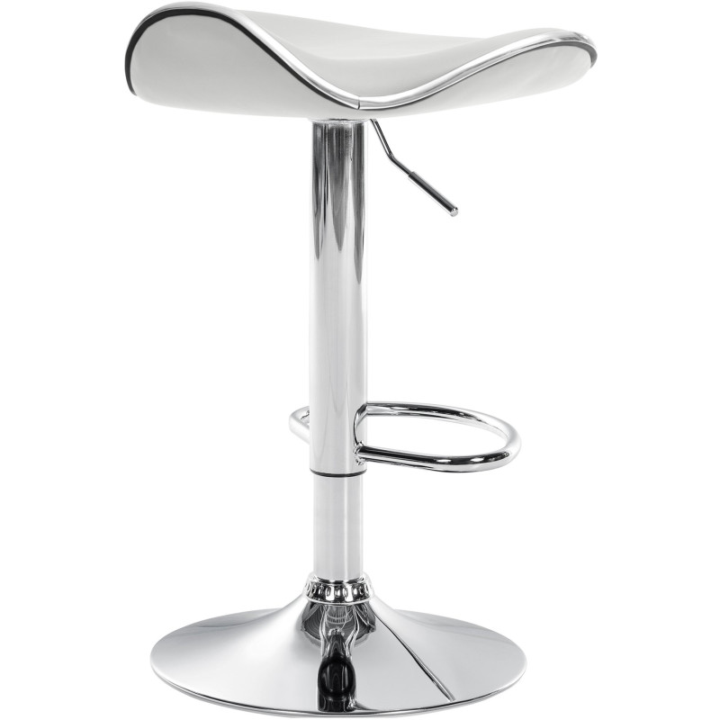 Tabouret de bar moderne en Polyuréthane Blanc Métal Argenté Brillant Capano - 4
