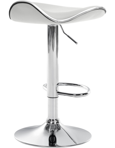Tabouret de bar moderne en Polyuréthane Blanc Métal Argenté Brillant Capano - 4