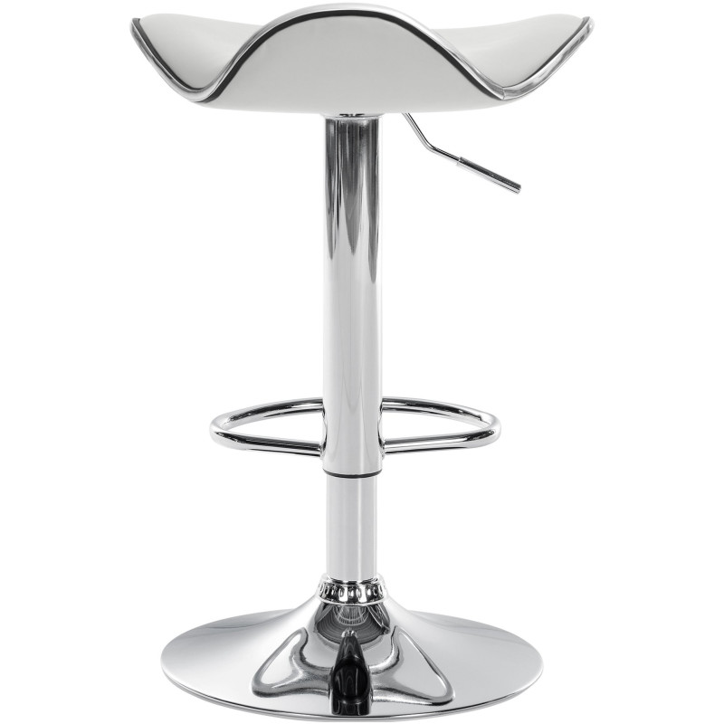 Tabouret de bar moderne en Polyuréthane Blanc Métal Argenté Brillant Capano - 5