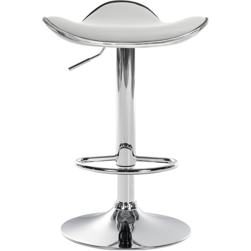 Tabouret de bar moderne en Polyuréthane Blanc Métal Argenté Brillant Capano - 6