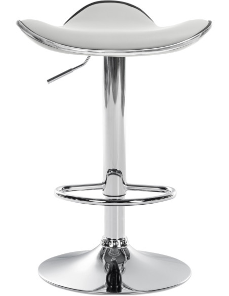 Tabouret de bar moderne en Polyuréthane Blanc Métal Argenté Brillant Capano - 6